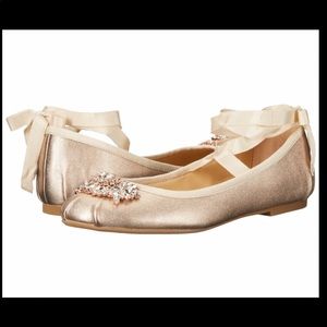 Badgley Mishka ivory satin ballet flats